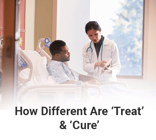 how different are treat and cure